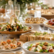 Catered buffet with sandwiches, canapés, salads and sharing dishes for an event